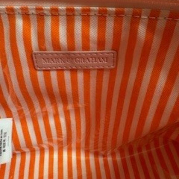 Mark and Graham Clean Coated Travel Pouch, Set of 2- Pink-Orange Block Print - Picture 4 of 10